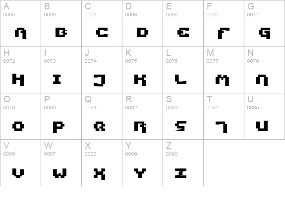 Pixel Technology uppercase A-Z preview