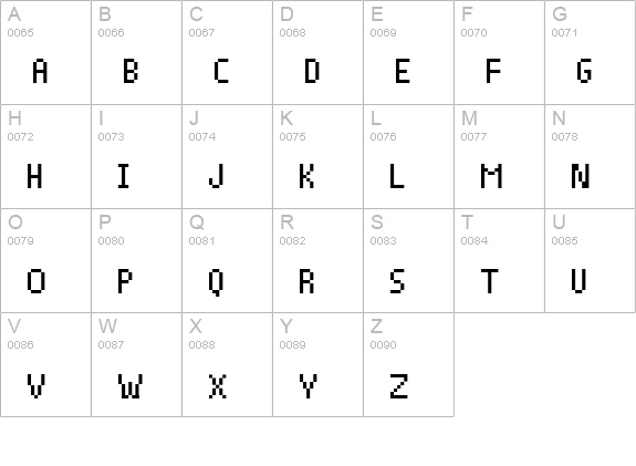 Pixelade uppercase A-Z preview