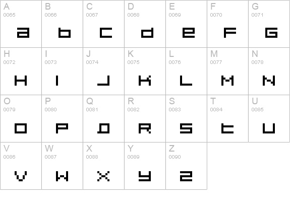 Pixeldust Expanded uppercase A-Z preview