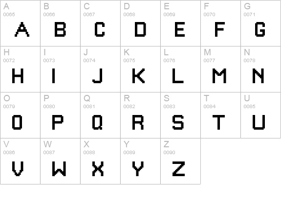 PixelGameFont uppercase A-Z preview