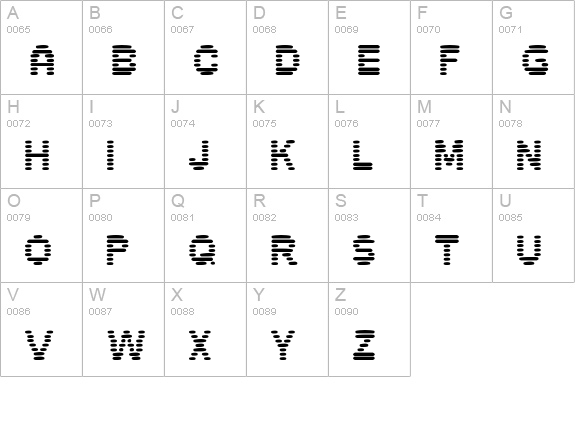 pixelino uppercase A-Z preview