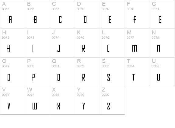 Pixelopolis 9000
 uppercase A-Z preview