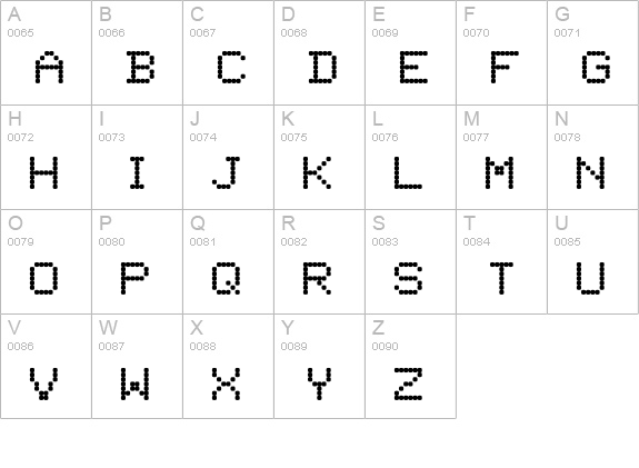 PixelScreen Regular uppercase A-Z preview