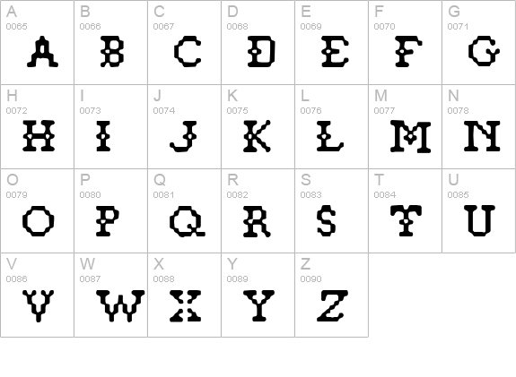 Pixelstitch uppercase A-Z preview