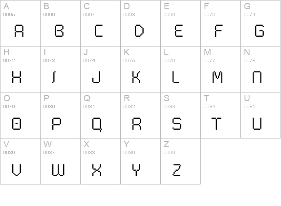 PixetlCondensed uppercase A-Z preview