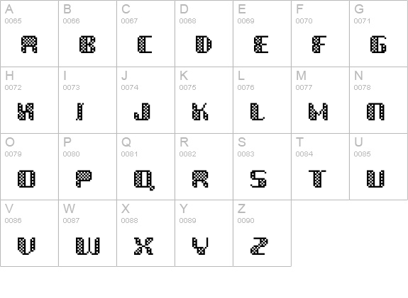 PixetlHard uppercase A-Z preview