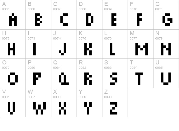 Pixie Five uppercase A-Z preview