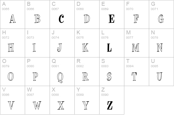 Pixie-HC uppercase A-Z preview