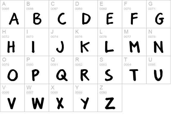 PizzaDudesHandwriting uppercase A-Z preview