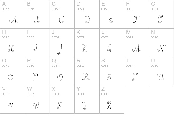 Pizzicato uppercase A-Z preview
