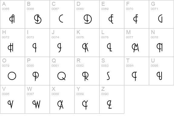 Pizzicato-Initials-Regular uppercase A-Z preview