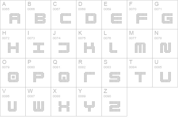 pizzo Light uppercase A-Z preview