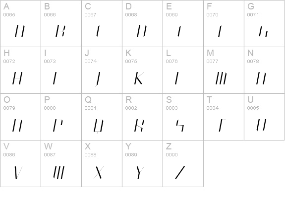 PlainItalic uppercase A-Z preview