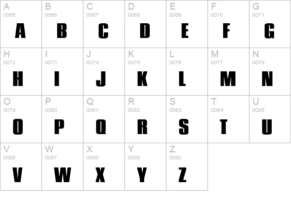 Plakette-Heavy uppercase A-Z preview
