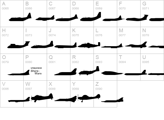 Planes-S-Modern uppercase A-Z preview