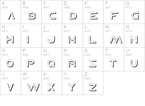 Planet N Shadow uppercase A-Z preview