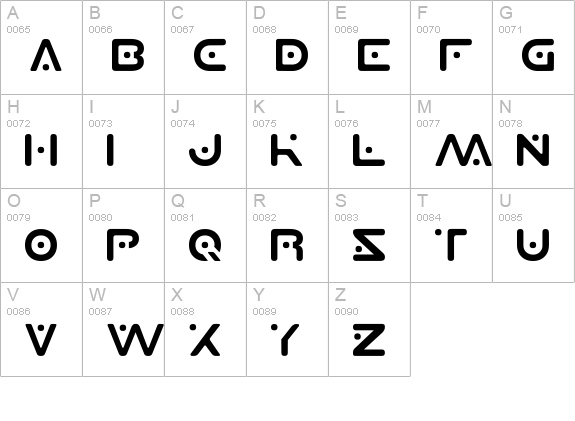 Planet S uppercase A-Z preview