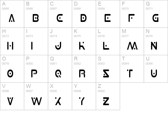Planet X Condensed uppercase A-Z preview