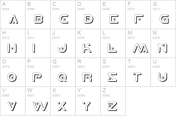 Planet X Shadow uppercase A-Z preview