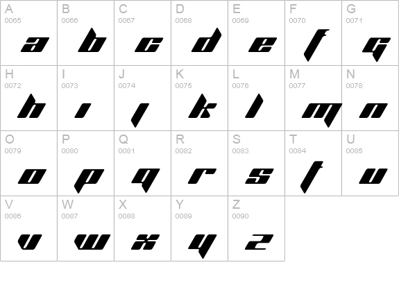 PlanetKosmos uppercase A-Z preview