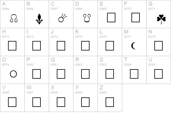 Planets Regular uppercase A-Z preview