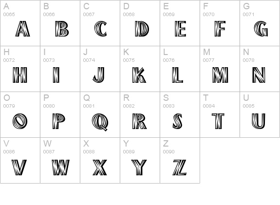 Plank Normal uppercase A-Z preview