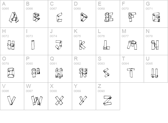 Planks uppercase A-Z preview