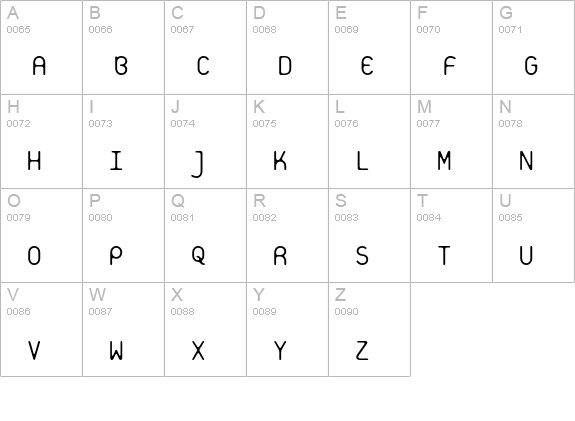 PlateletThin uppercase A-Z preview
