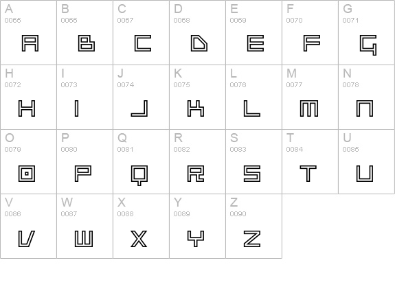 Platinum Beat BTN Outline uppercase A-Z preview