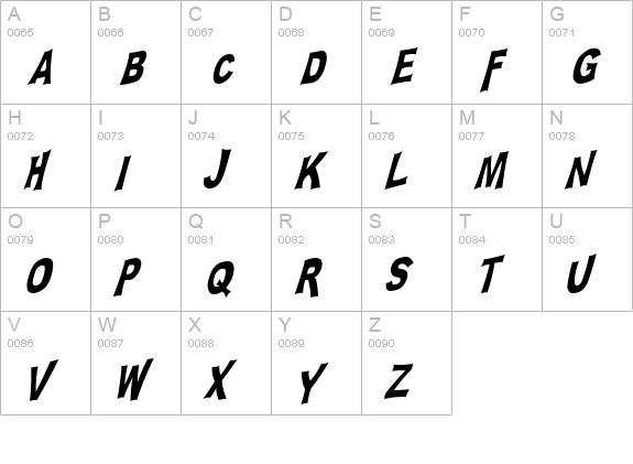 PLATSCH 2 uppercase A-Z preview