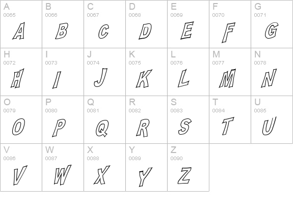 PLATSCH 2 outline uppercase A-Z preview