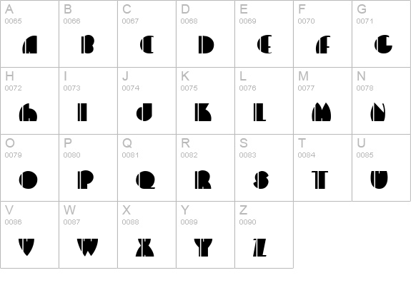 Playce Regular uppercase A-Z preview