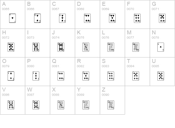 Playing Cards uppercase A-Z preview