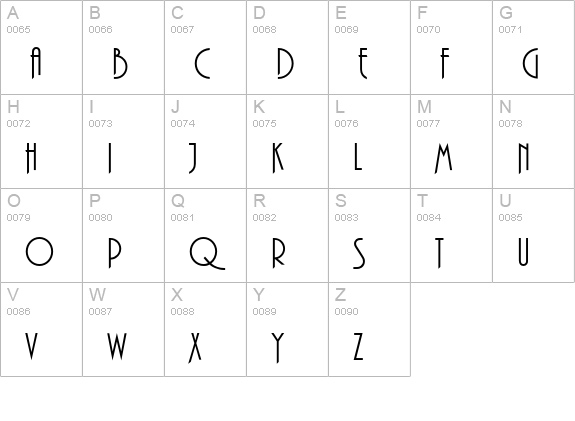 PlazaEF-Alternate uppercase A-Z preview