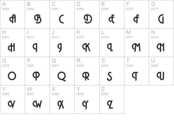 PlazaEF-Inline uppercase A-Z preview