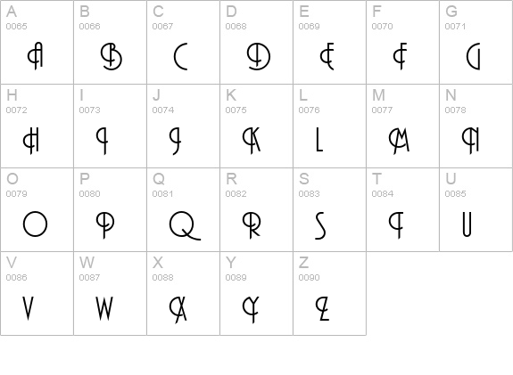 PlazaEF-Regular uppercase A-Z preview