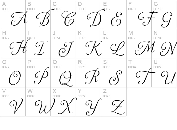 Plebeya Swash uppercase A-Z preview