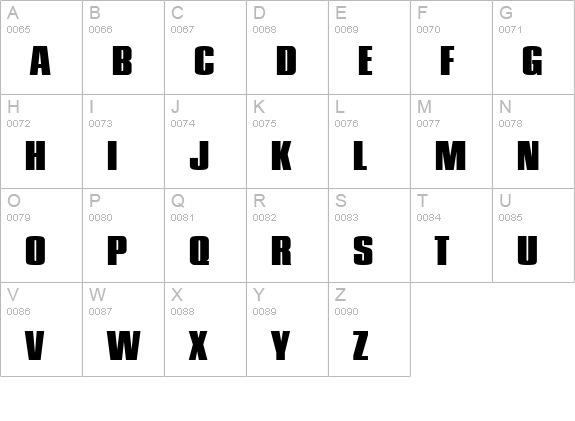 PledgeBlack Regular uppercase A-Z preview