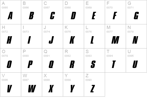 PledgeHeavy Italic uppercase A-Z preview
