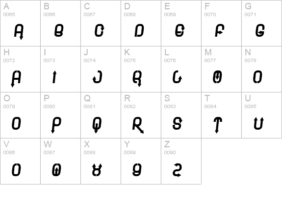 Plee uppercase A-Z preview