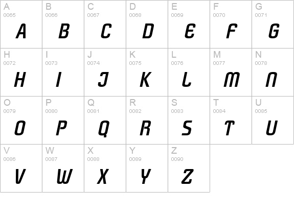 Plover Bold Italic uppercase A-Z preview