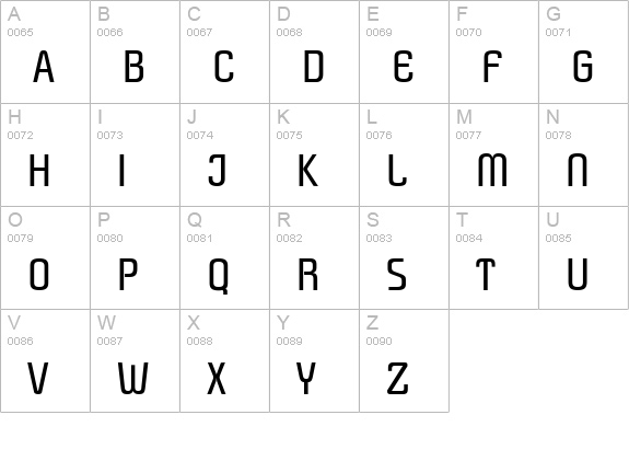 Plover Regular uppercase A-Z preview