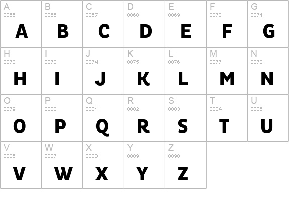 Pluto Cond Heavy uppercase A-Z preview