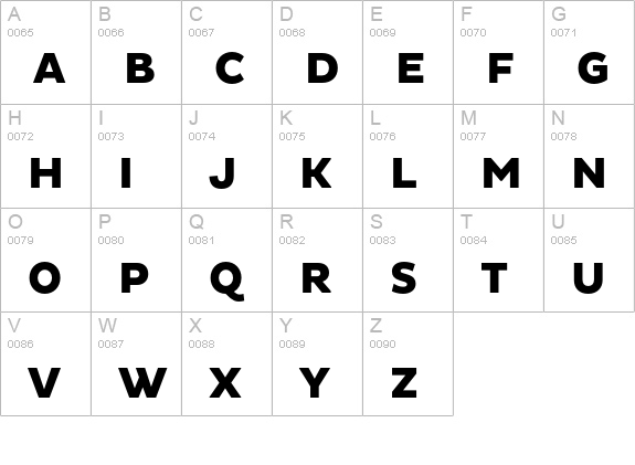 Pluto Sans Heavy uppercase A-Z preview