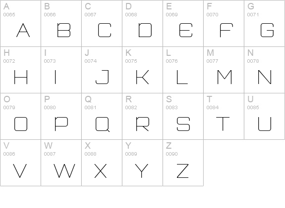 Plutonian uppercase A-Z preview