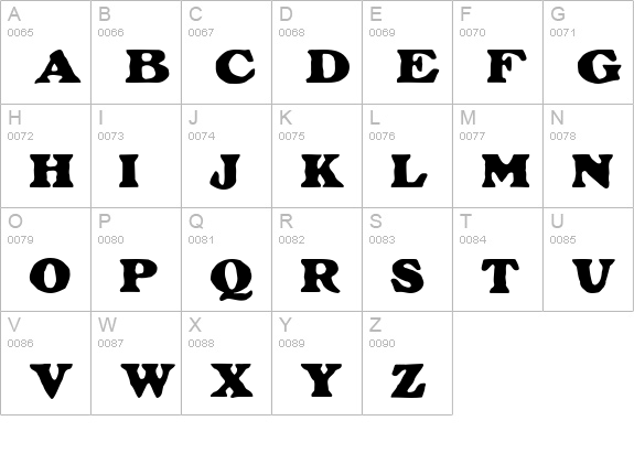 Plymouth MF uppercase A-Z preview