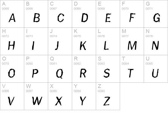 PlymouthRandom-Italic uppercase A-Z preview