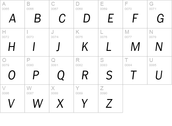 PlymouthSerial-Light-Italic uppercase A-Z preview