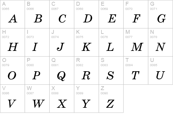 PM SchoolBook Italic Cyrillic uppercase A-Z preview