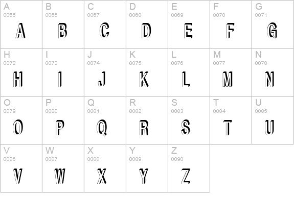 PMT-Relief uppercase A-Z preview